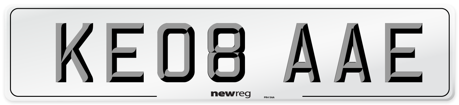 KE08 AAE Number Plate from New Reg